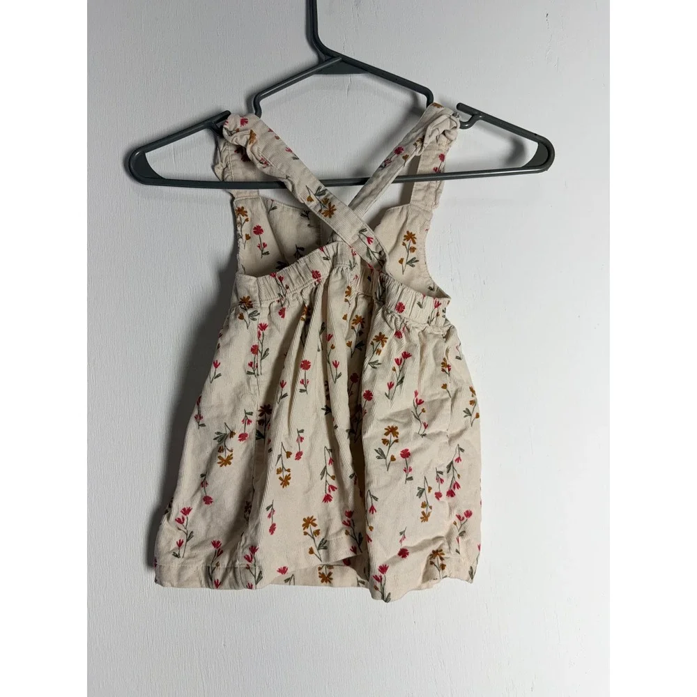 Carter's Child of Mine Baby Girl Floral Corduroy Pinafore Dress Cream 24M